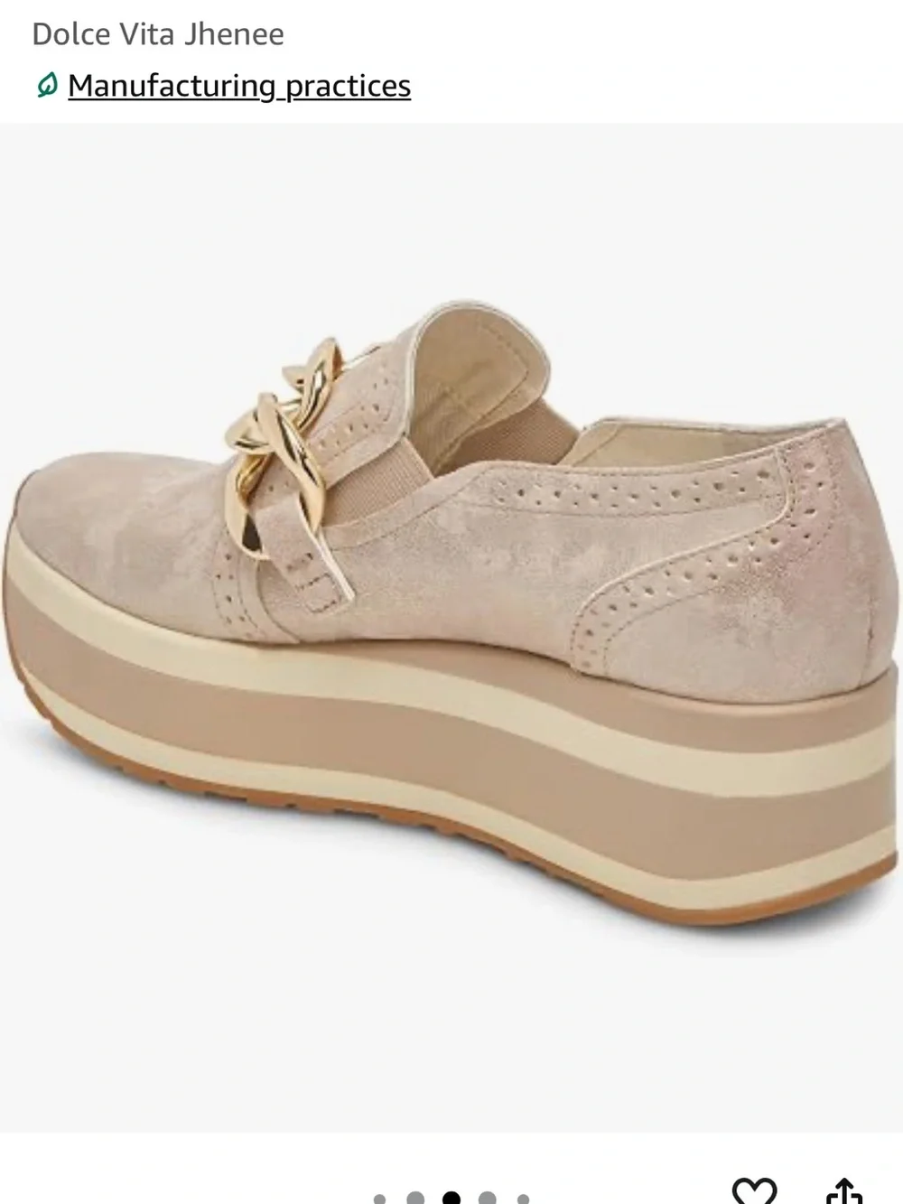 Dolce Vita Jhenee Platform Loafer in Light Gold with Gold Chain